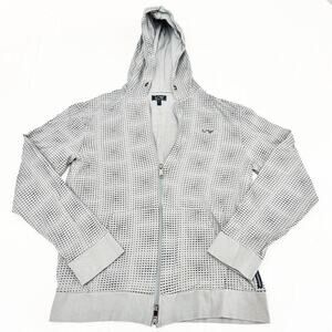 Armani Jeans Gray Patterned Sweatshirt Jacket M1BZA C6 Size Medium